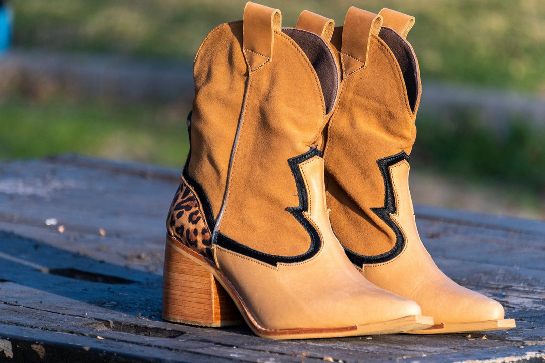 Botas Tex Dolly Camel de cuero - Zapatos mujer | DgraciaShoes