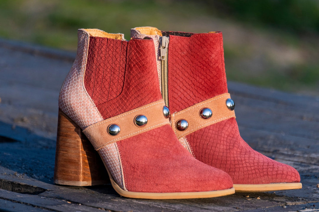 Francisca Guinda de cuero - Zapatos mujer | DgraciaShoes