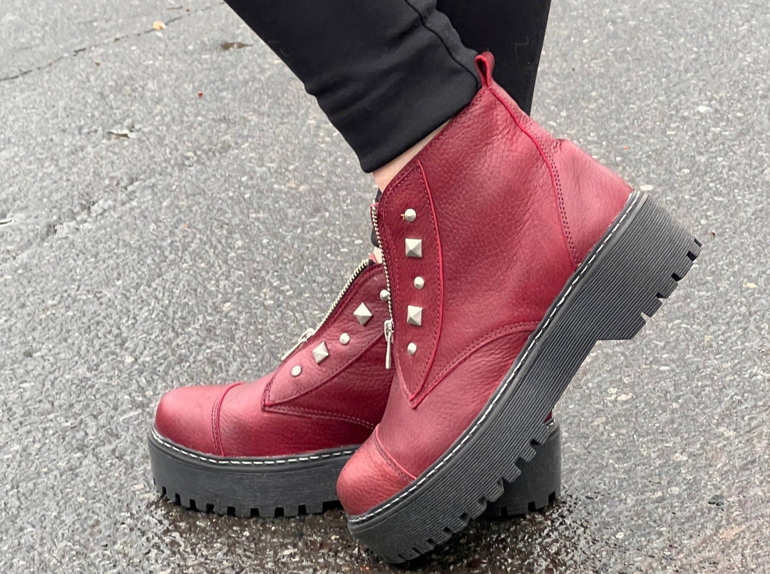 Rockford Burdeo de cuero - Zapatos mujer | DgraciaShoes