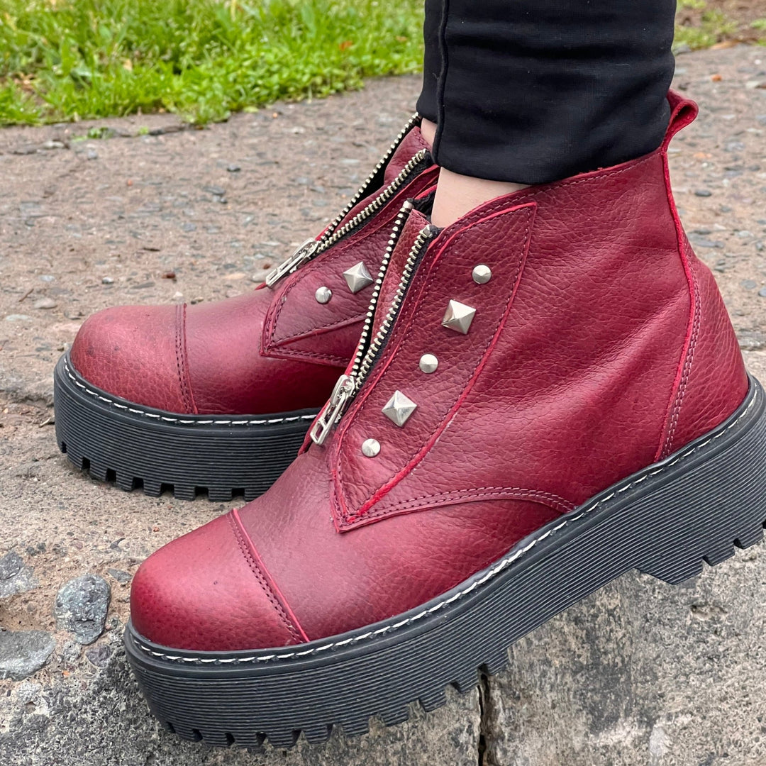 Rockford Burdeo de cuero - Zapatos mujer | DgraciaShoes