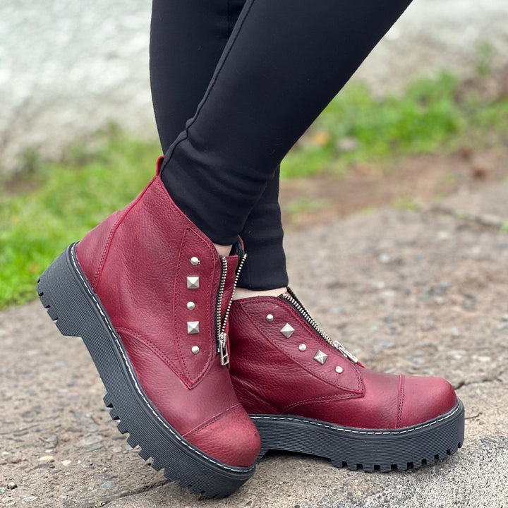Rockford Burdeo de cuero - Zapatos mujer | DgraciaShoes