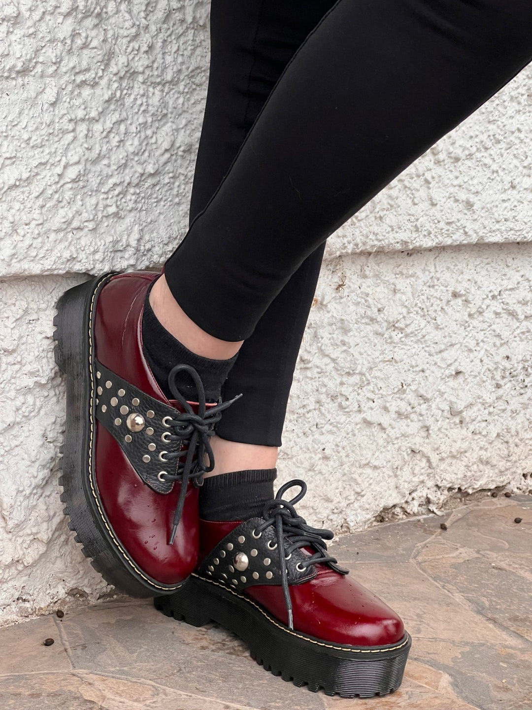 Zapato Alexandra Burdeo Richato de cuero - Zapatos mujer | DgraciaShoes