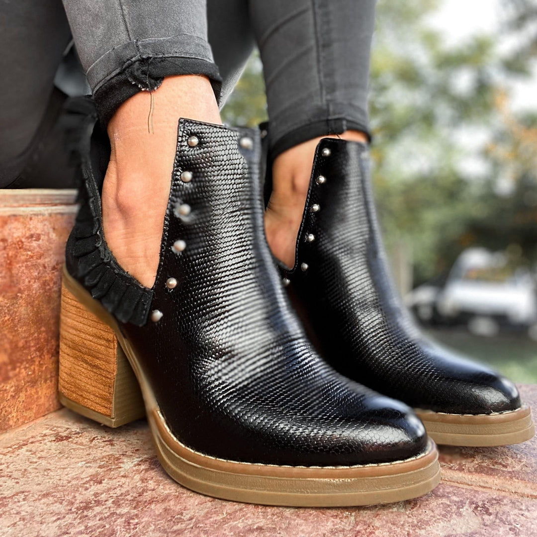 Botín Leia de cuero - Zapatos mujer | DgraciaShoes