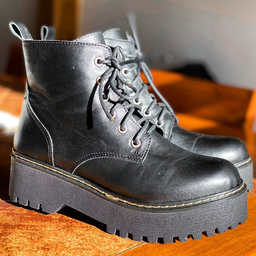 Bototo Negro cuero liso de cuero - Zapatos mujer | DgraciaShoes
