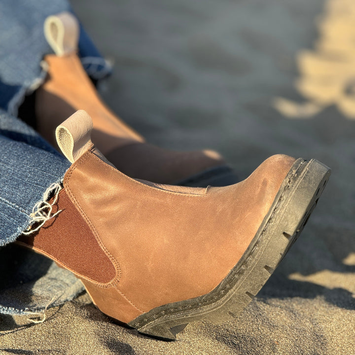 Bototos Amanda Mokka – Cuero Graso Natural Café Mujer | DgraciaShoes