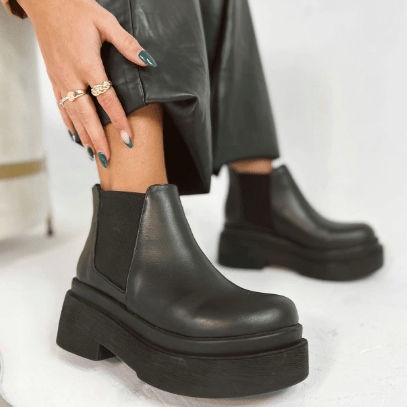 Botín Moscú Negro de cuero - Zapatos mujer | DgraciaShoes