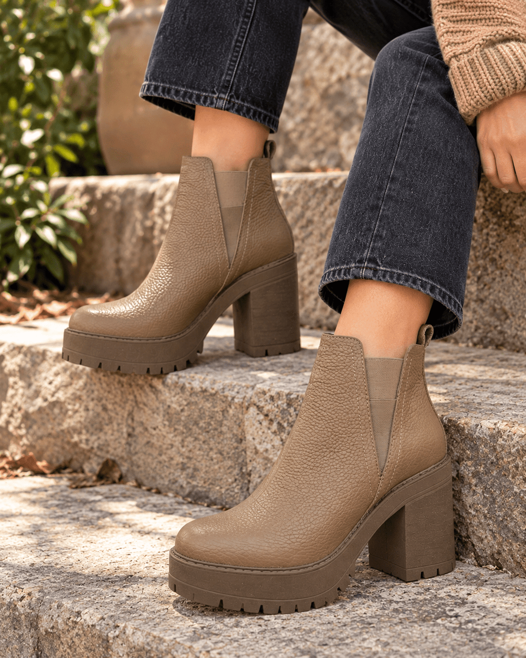 Botín Oxford Beige de cuero - Zapatos mujer | DgraciaShoes