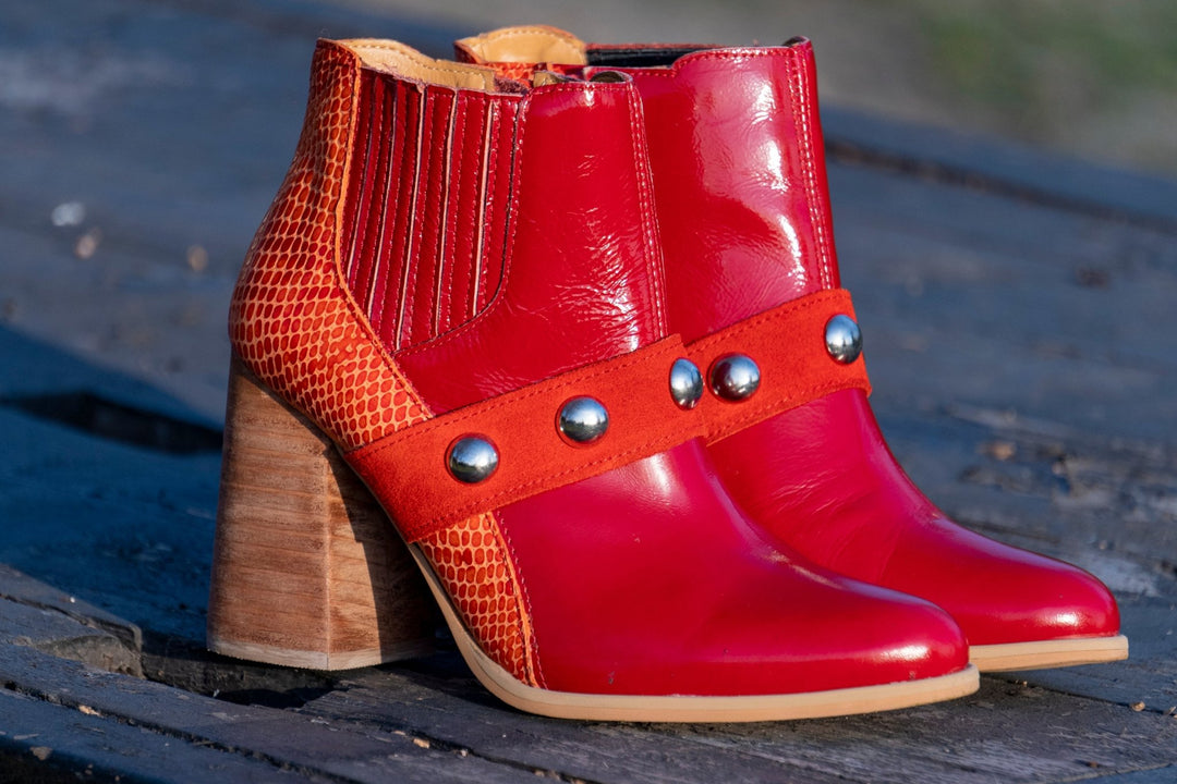 Francisca Rojo de cuero - Zapatos mujer | DgraciaShoes