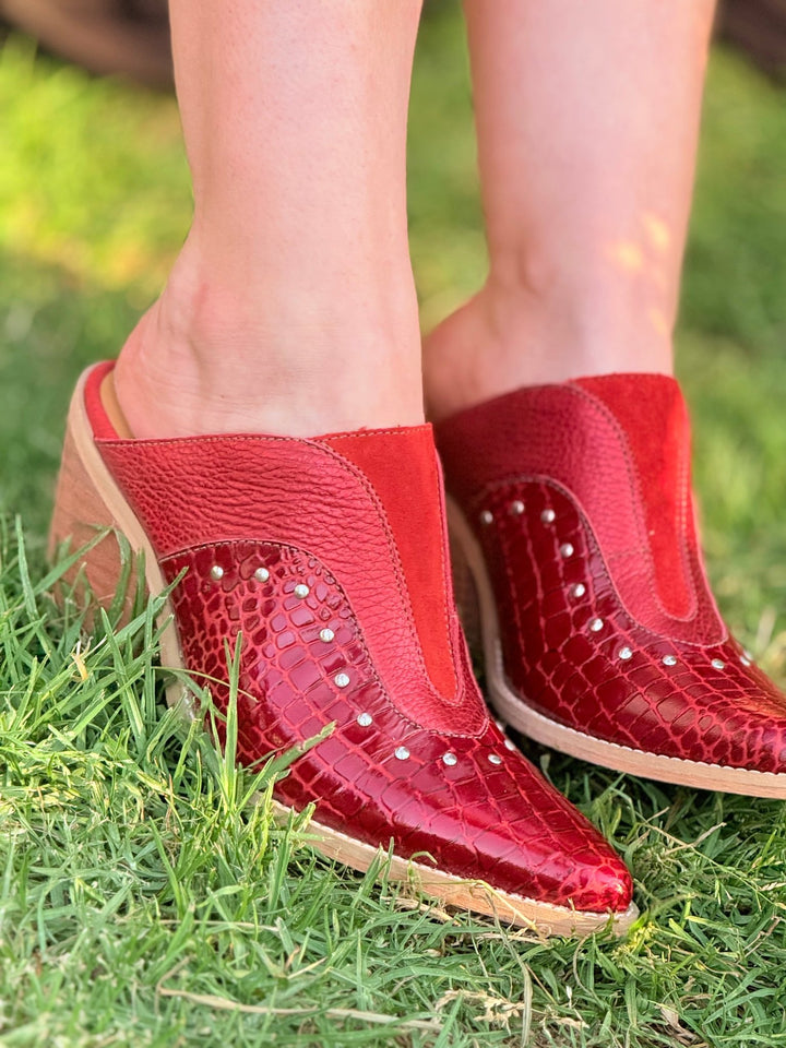Puntilla Fernanda Rojo de cuero - Zapatos mujer | DgraciaShoes
