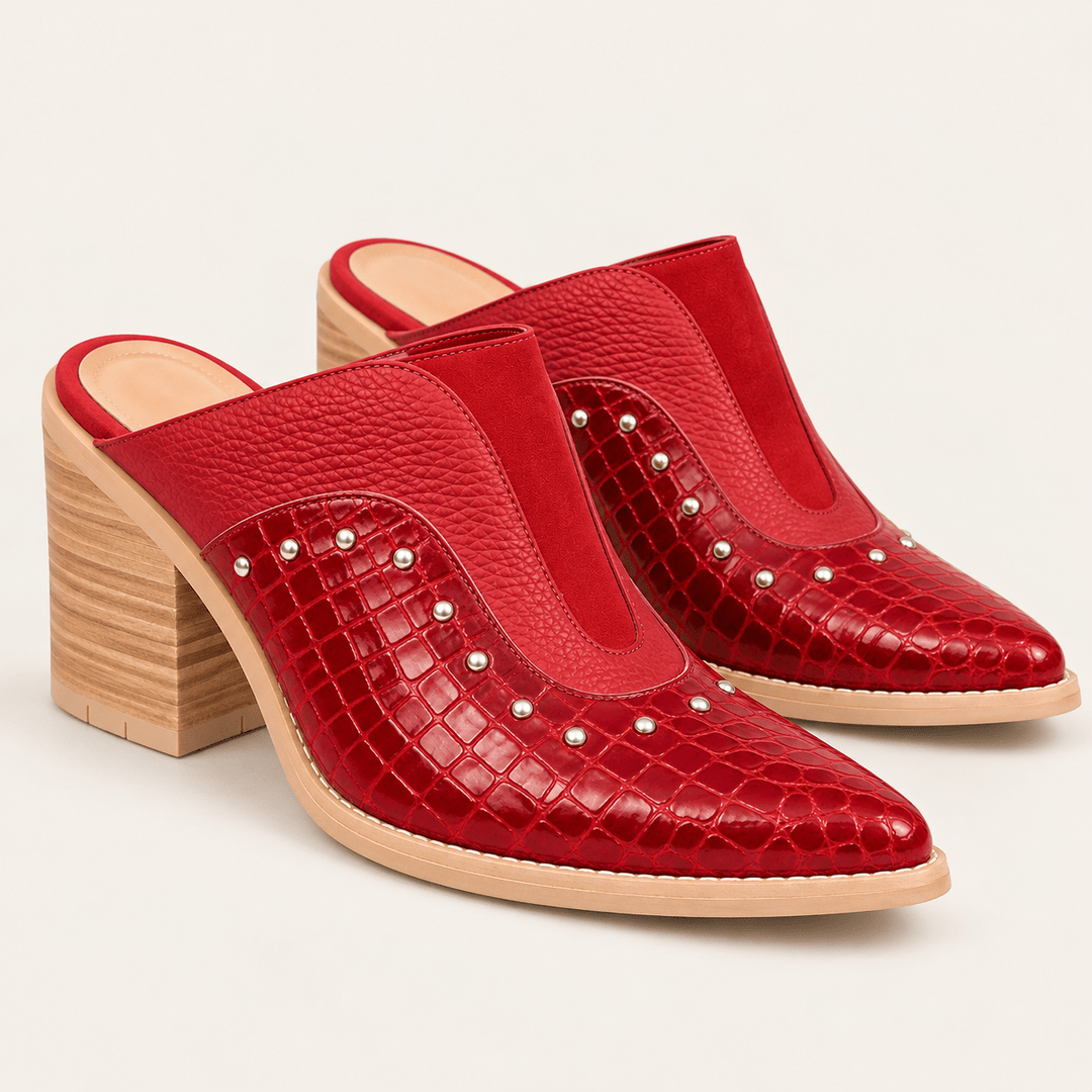 Puntilla Fernanda Rojo de cuero - Zapatos mujer | DgraciaShoes