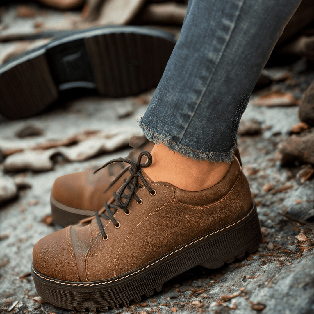 Zapato Fran Chocolate – Cuero Natural Mujer | Dgracia Shoes de cuero - Zapatos mujer | DgraciaShoes