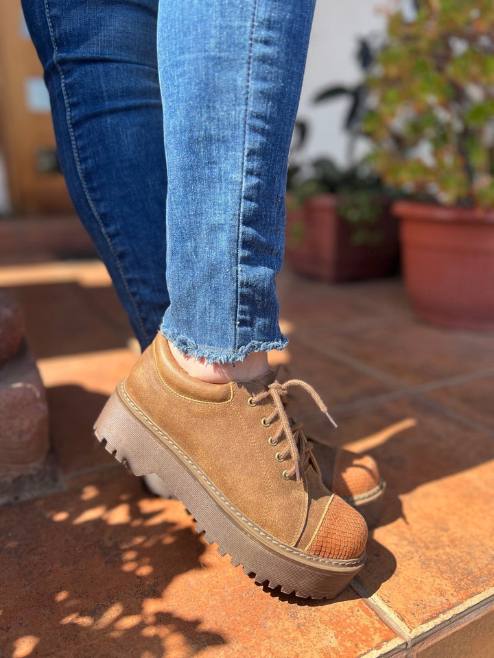 Zapato Fran tostado de cuero - Zapatos mujer | DgraciaShoes