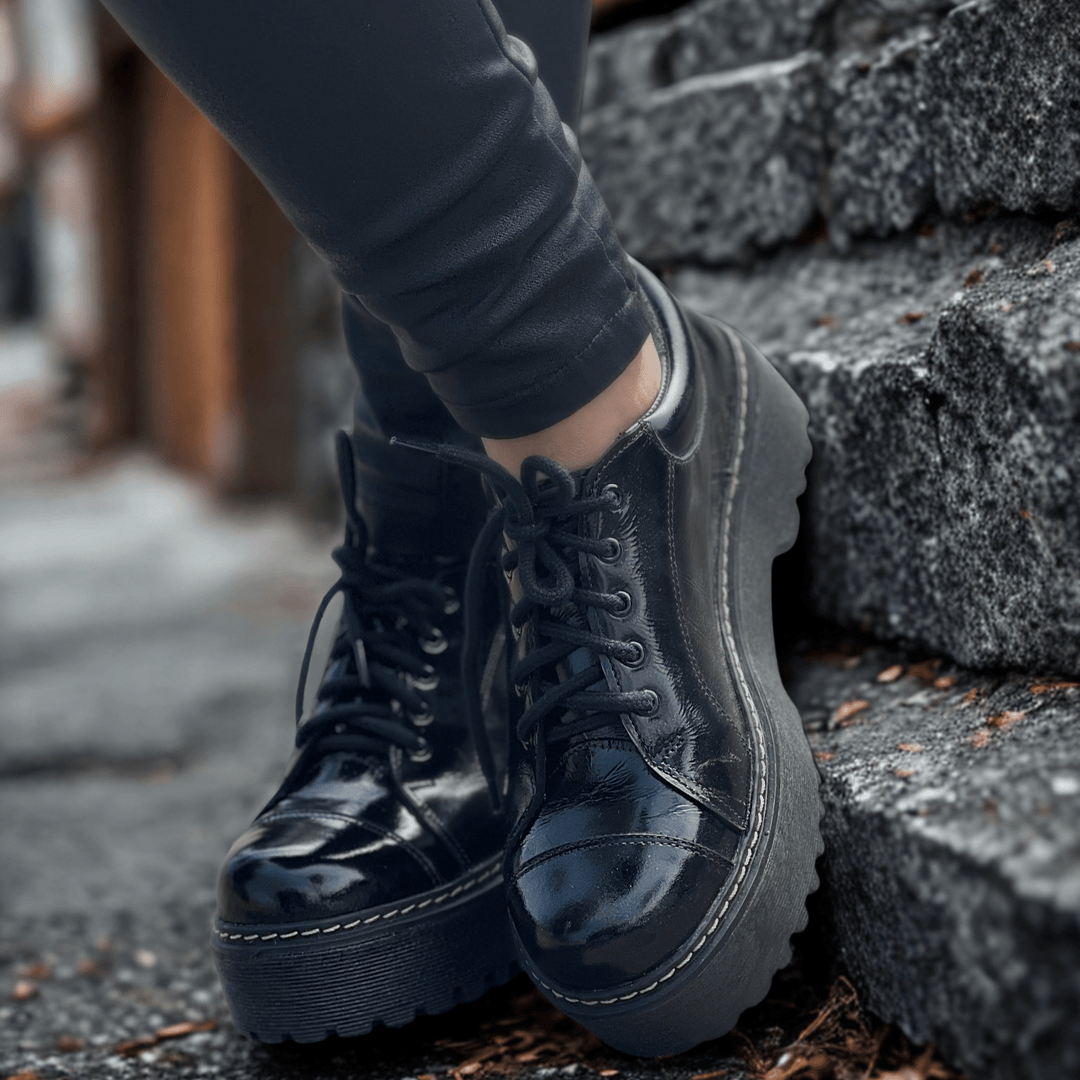 Zapato Fran Total Richato – Cuero Negro | Dgracia Shoes de cuero - Zapatos mujer | DgraciaShoes