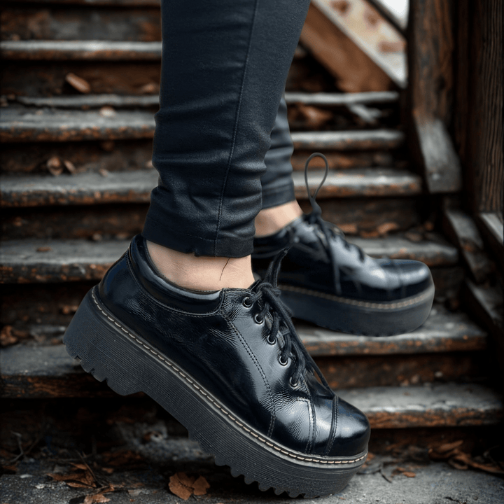 Zapato Fran Total Richato – Cuero Negro | Dgracia Shoes de cuero - Zapatos mujer | DgraciaShoes
