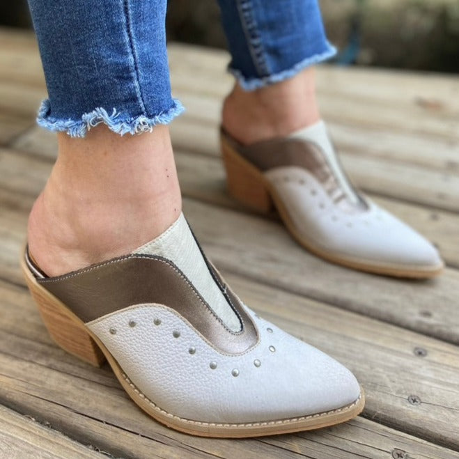 Puntilla Fernanda Blanco plata