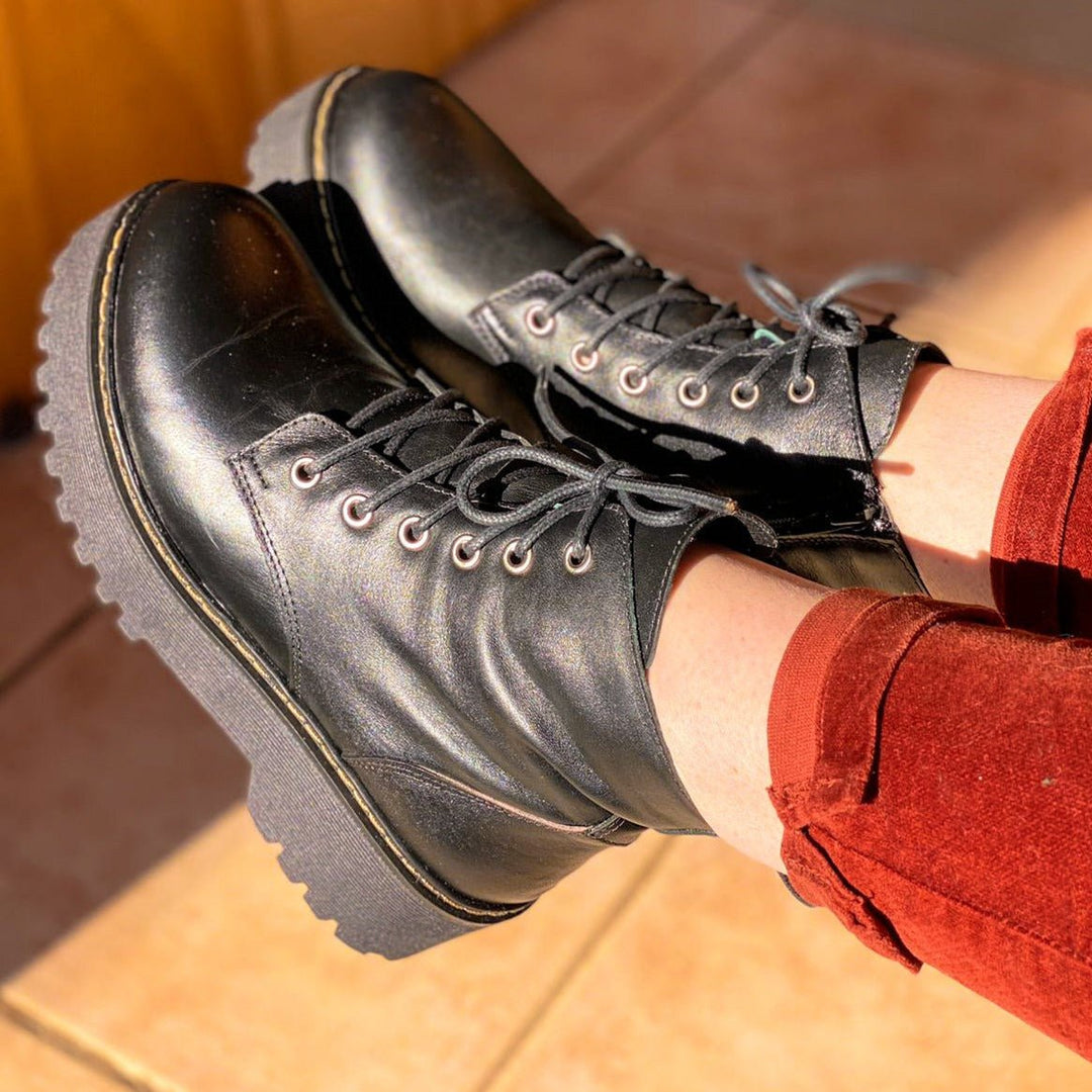 Bototo Negro cuero liso de cuero - Zapatos mujer | DgraciaShoes