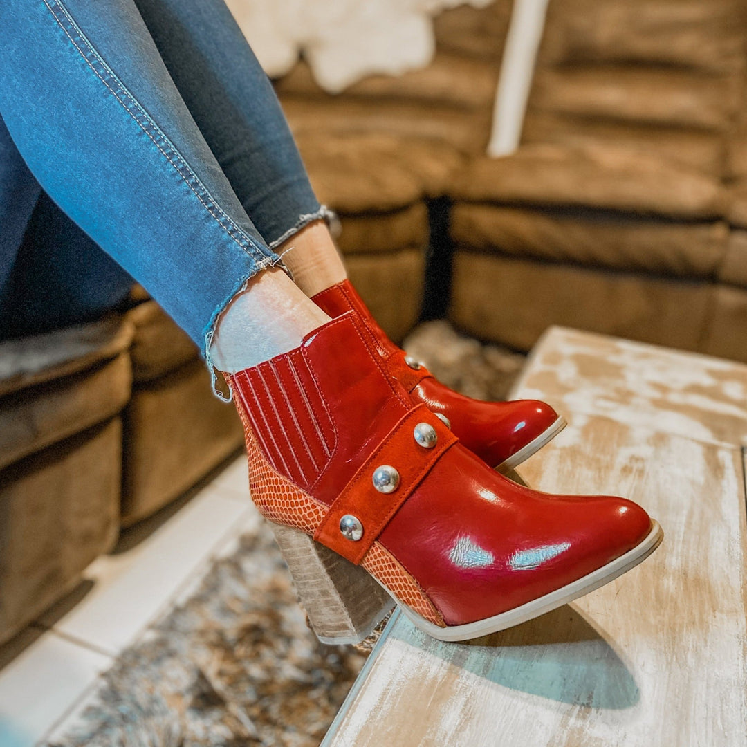 Francisca Rojo de cuero - Zapatos mujer | DgraciaShoes