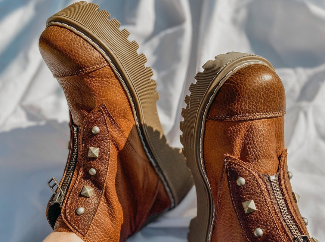 Rockford Camel de cuero - Zapatos mujer | DgraciaShoes
