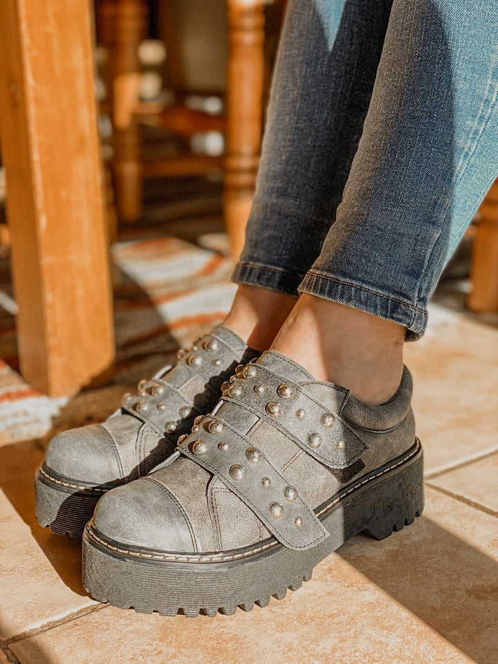 Rocky grafito de cuero - Zapatos mujer | DgraciaShoes