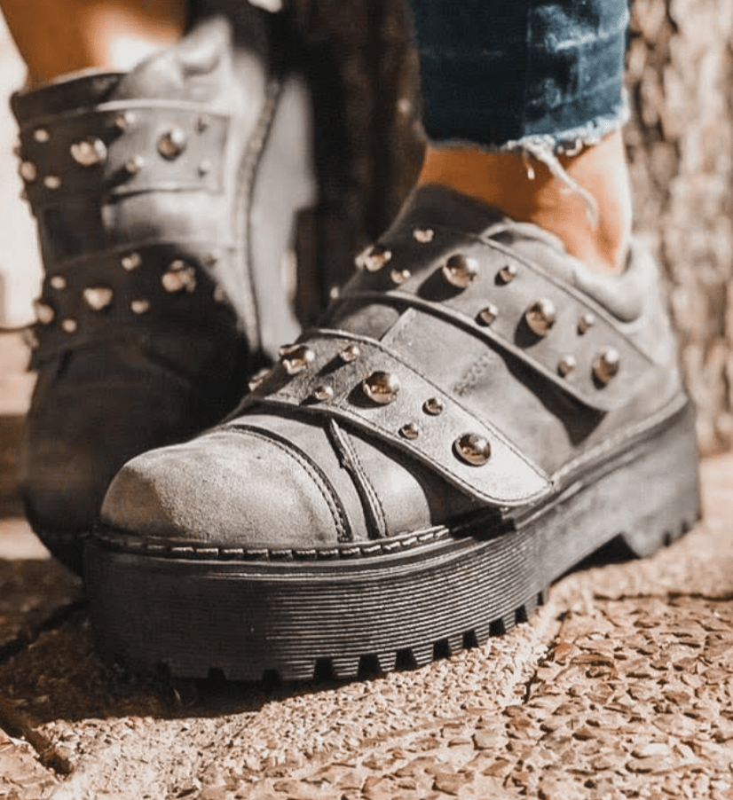 Rocky grafito de cuero - Zapatos mujer | DgraciaShoes