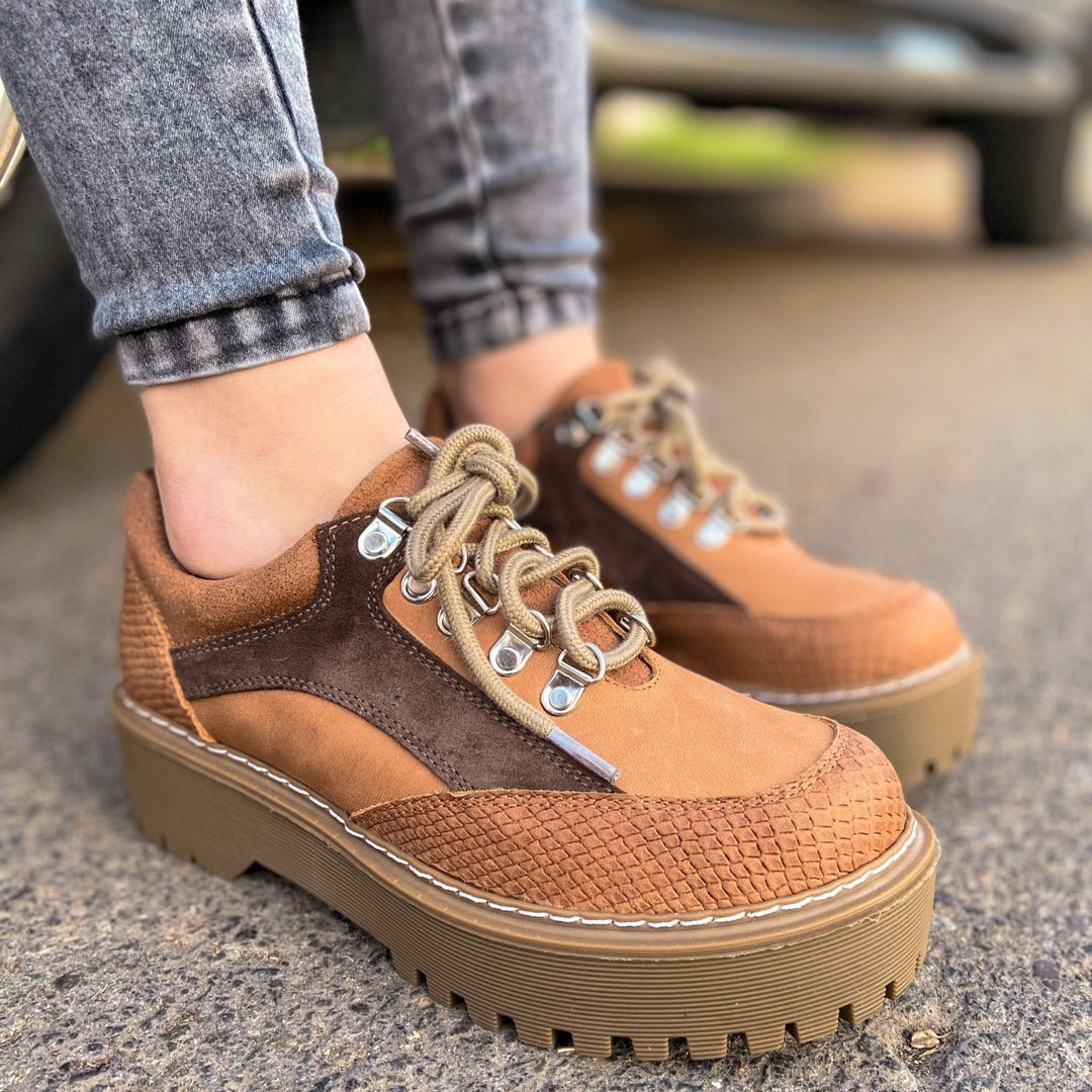 Soffies Camel de cuero - Zapatos mujer | DgraciaShoes